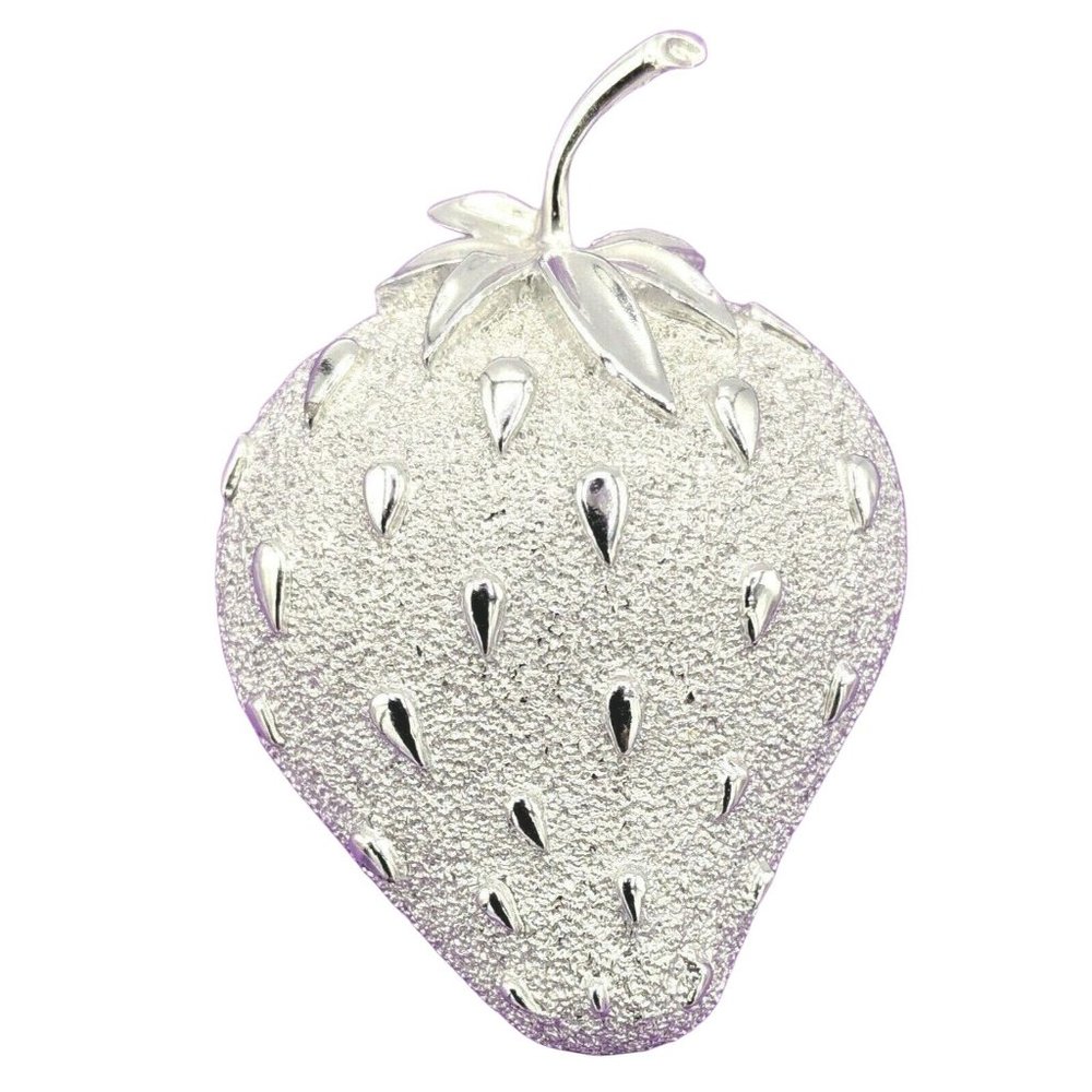 Sarah Coventry Silver Tone Strawberry Ice Brooch Pin Signed Sarah Cove VTG 1968